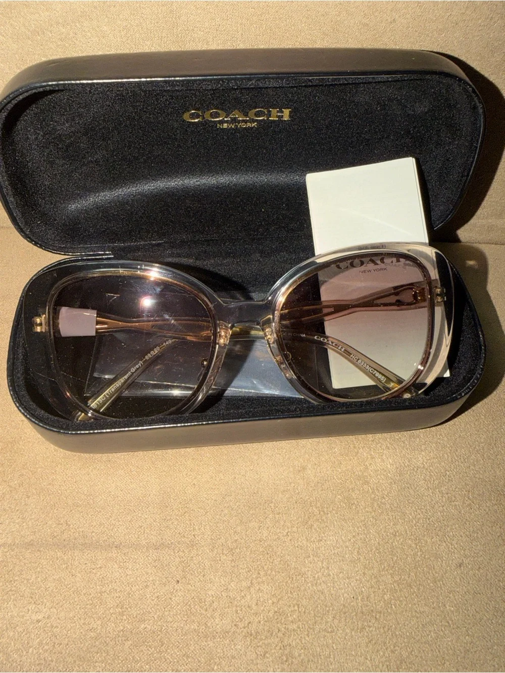 Coach Translucent Brown Gradient Oversized Women's Sunglasses